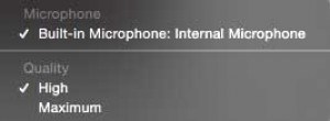 QuickTime Player Microphone Menu